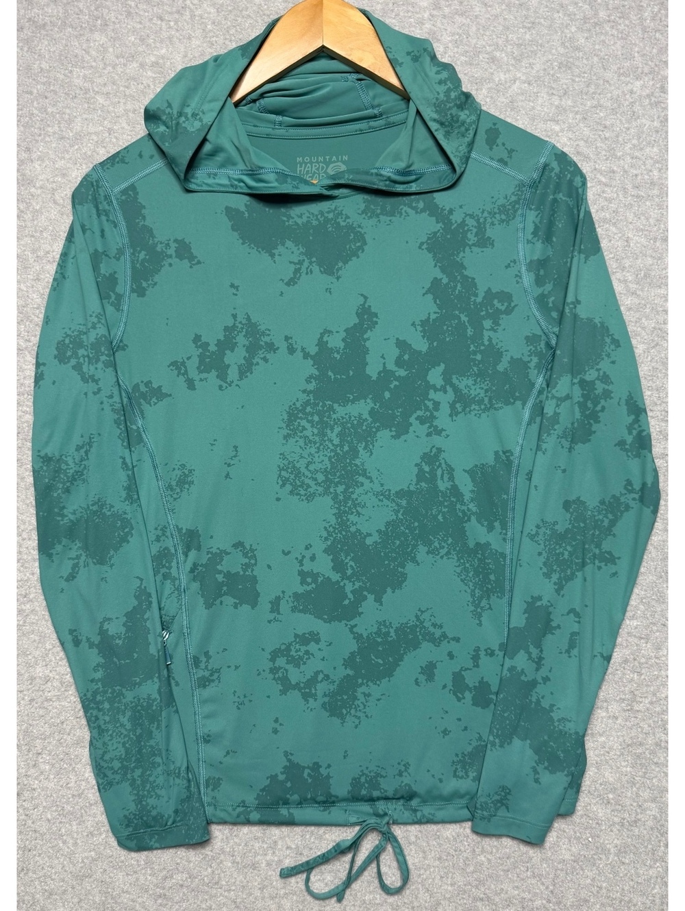 Mountain Hardwear Crater Lake UPF 50 Women’s Sun Hoody Teal Camo Small